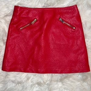 Forever 21 Girls Red Leather Skirt